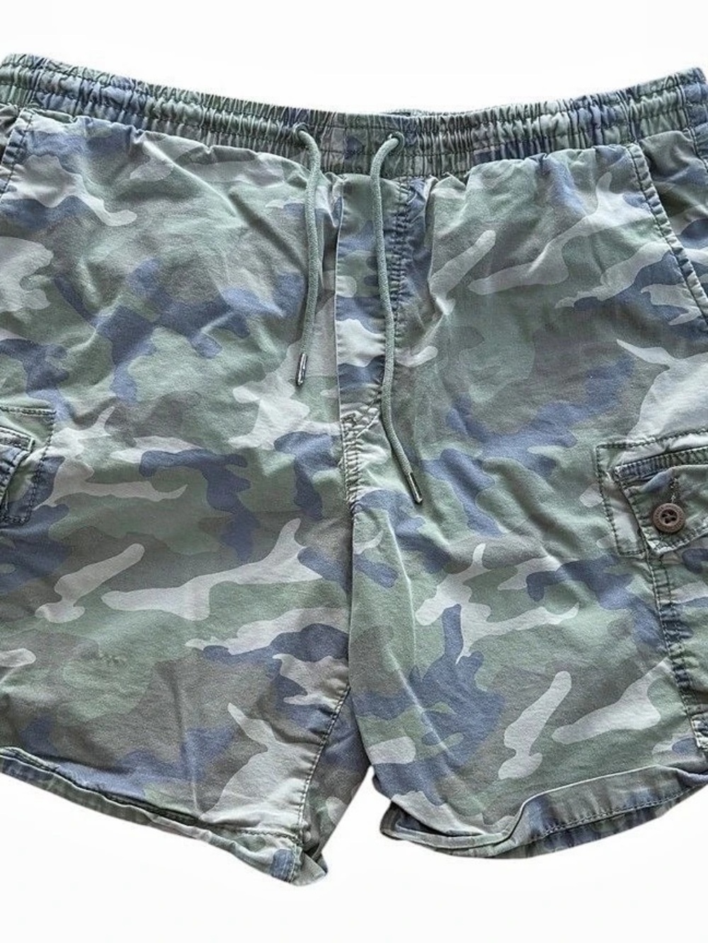 American Eagle Men’s Large Flex Camo Cargo Shorts Drawstring Elastic Waist